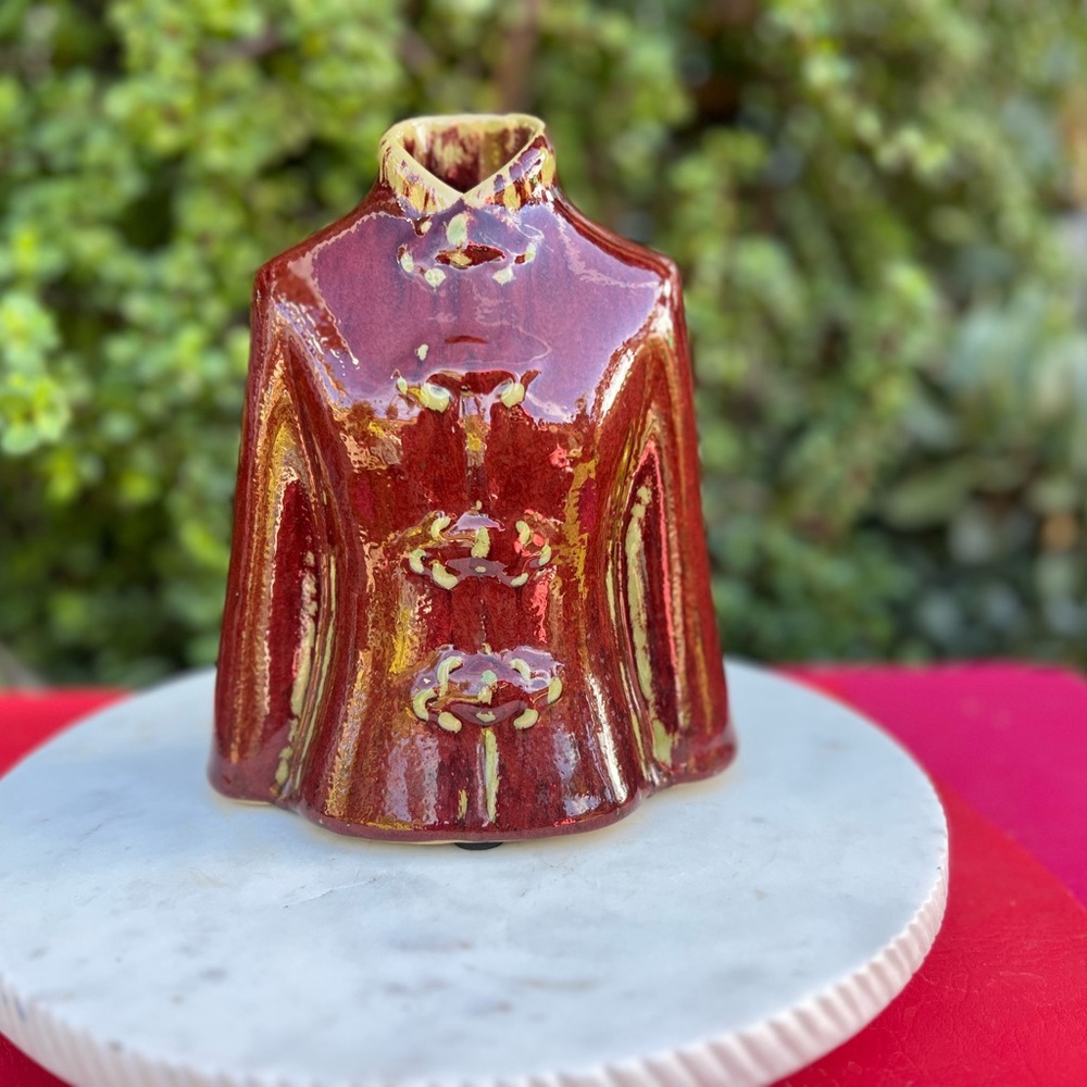 Red and Gold Ceramic Vase